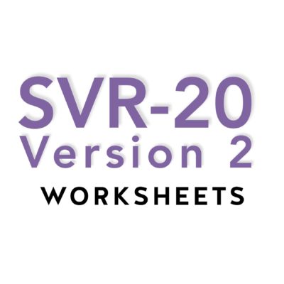 Sexual Violence Risk-20, Version 2 (SVR-20 V2) Worksheets (50pk)